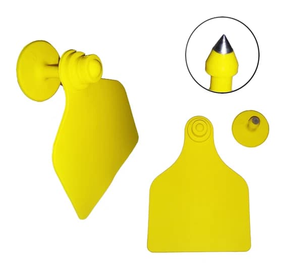 Arete Largo para Ganado sin Número, Amarillo x100 2
